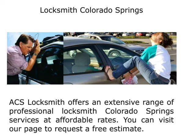 Locksmiths In Colorado Springs