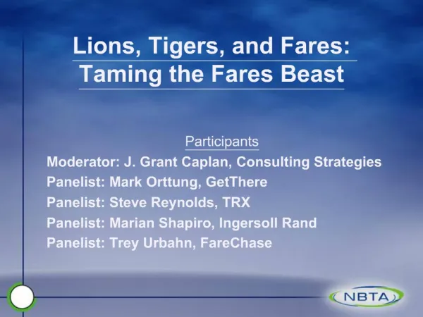 Lions, Tigers, and Fares: Taming the Fares Beast