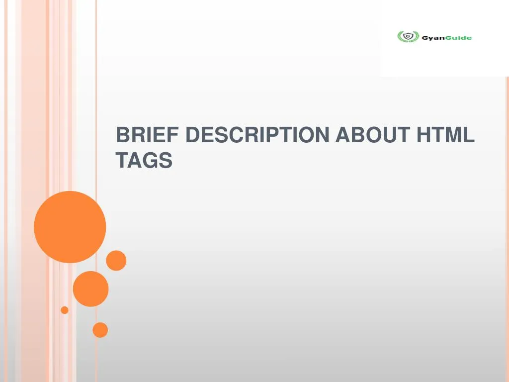 brief description about html tags