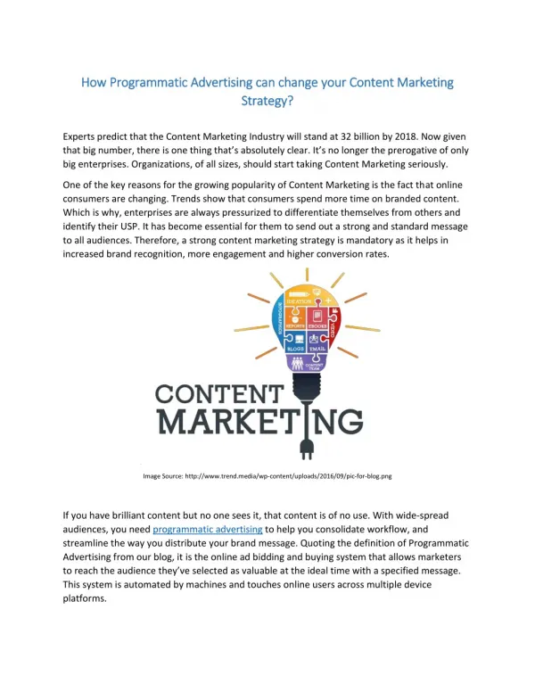 How Programmatic Advertising can change your Content Marketing Strategy?