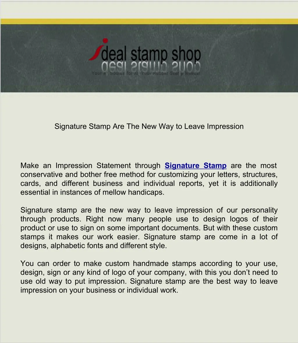 signature stamp are the new way to leave