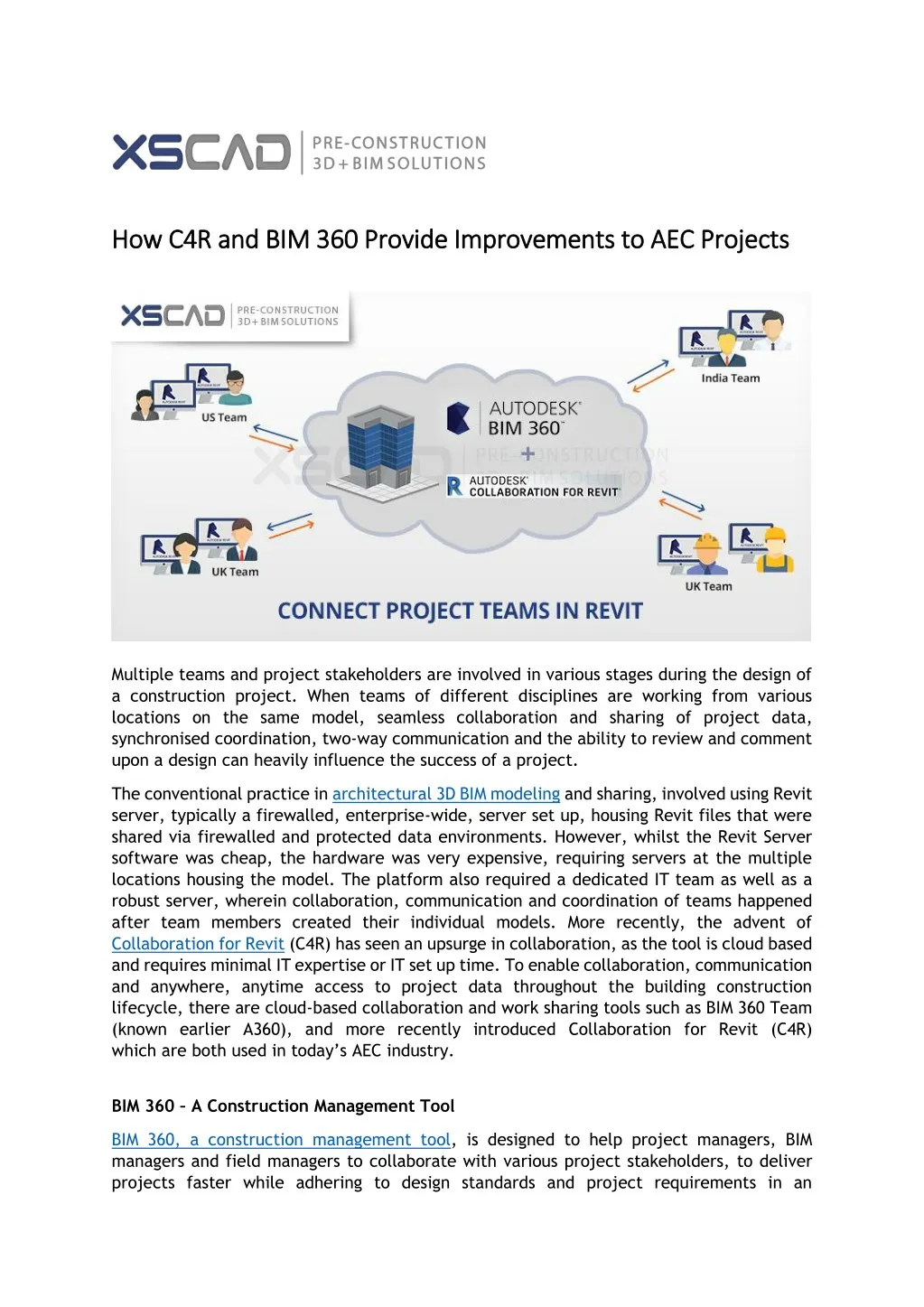 how c4r and bim 360 provide improvements