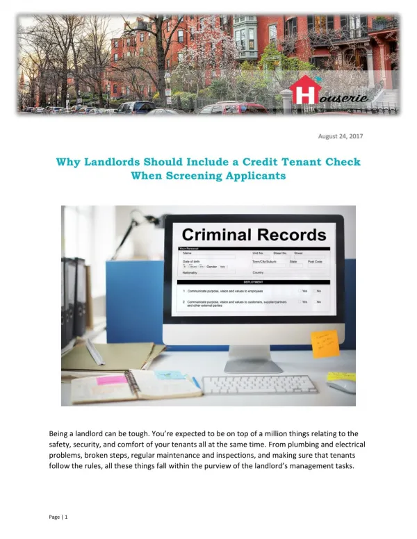 Why Landlords Should Include a Credit Tenant Check When Screening Applicants