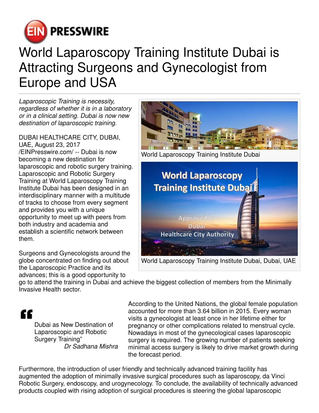 world laparoscopy training institute dubai