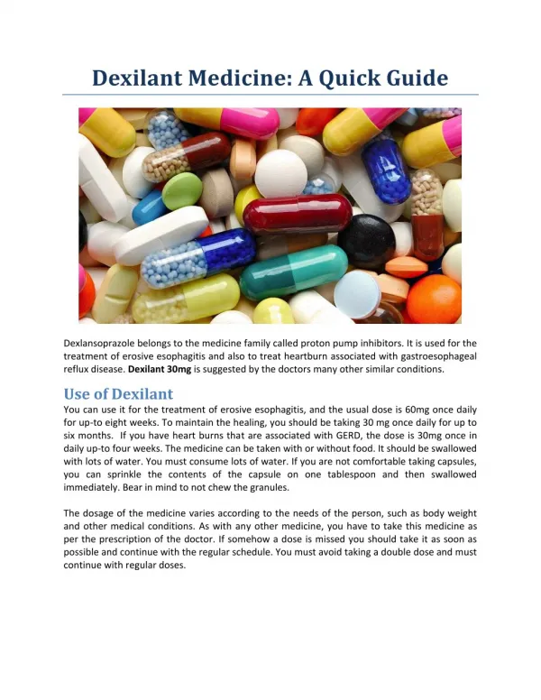 Dexilant Medicine: A Quick Guide