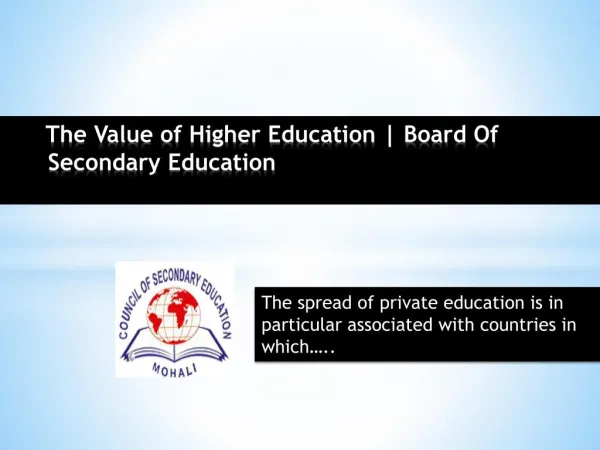 The Value of Higher Education | Board Of Secondary Education