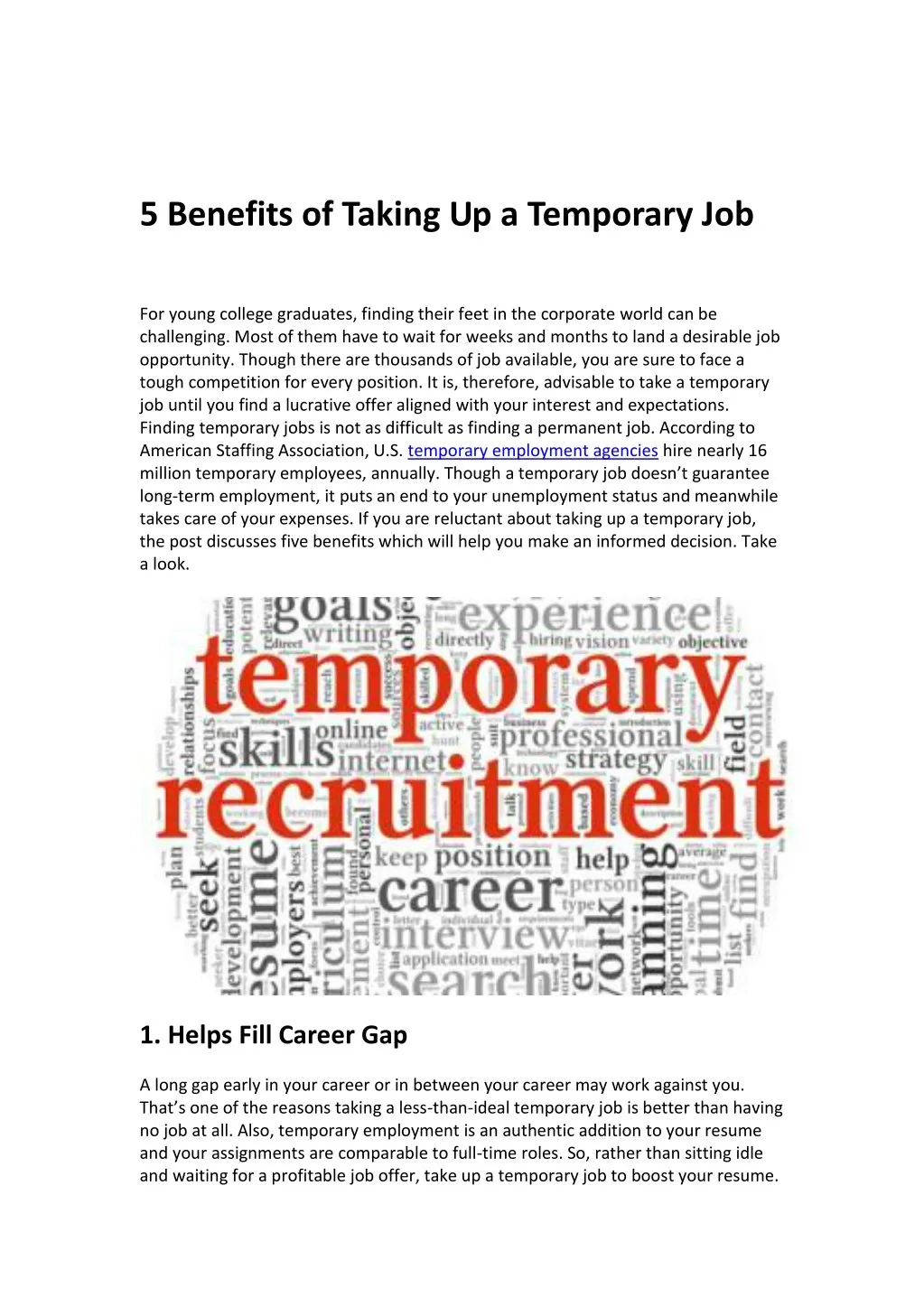 5 benefits of taking up a temporary job