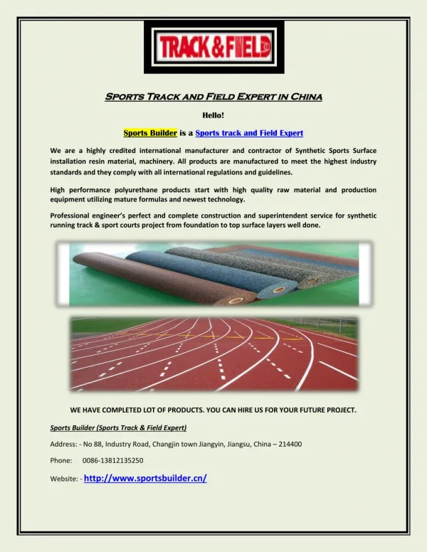 Sports Track and Field Expert in China