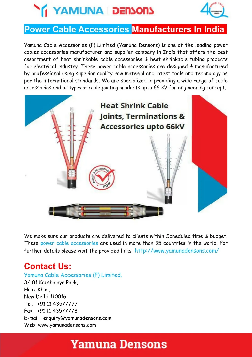 power cable accessories manufacturers in india