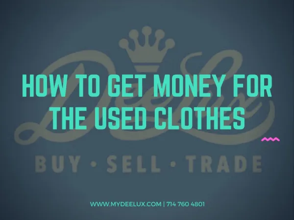 Get Money For Used Clothes