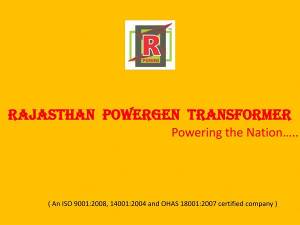 Distribution Transformer Manufacturer in India