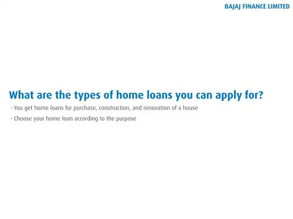 Know all the Different Types of Home Loans