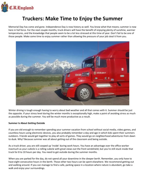 Trucking Jobs Offer Plenty of Positives