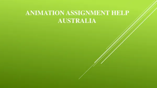 Animation Assignment Help Australia