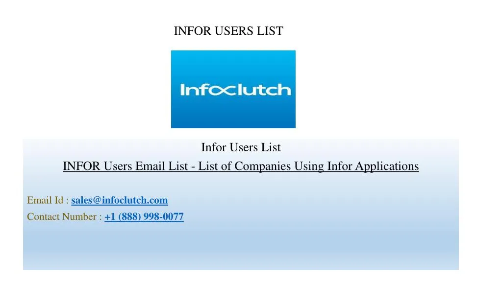 infor users list