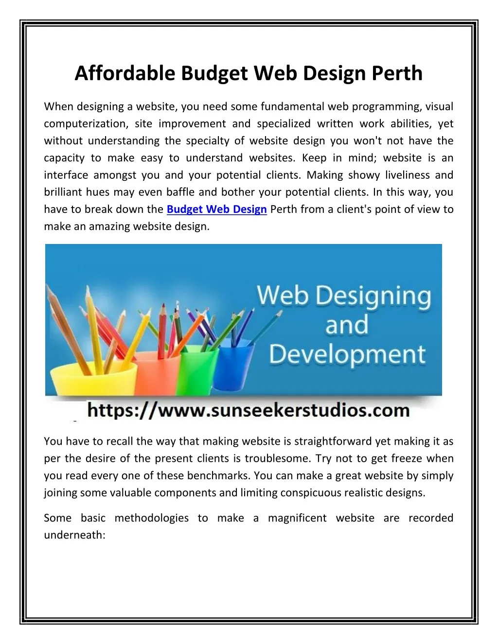 affordable budget web design perth