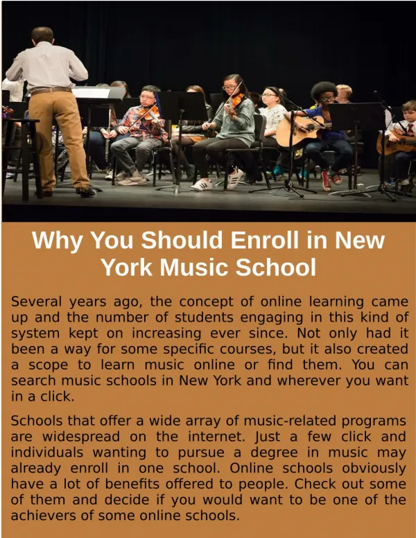 Why You Should Enroll in New York Music School