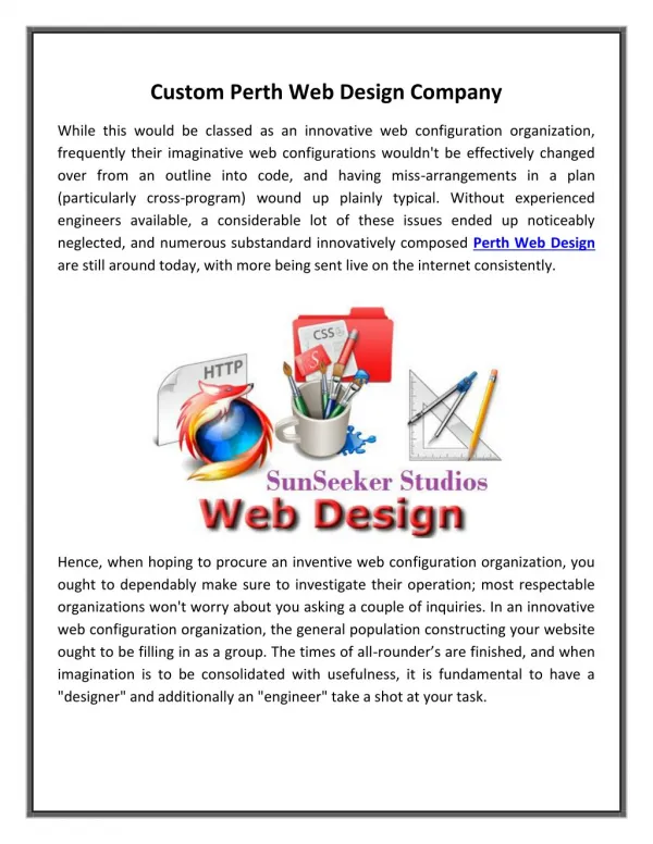 Custom Perth Web Design Company