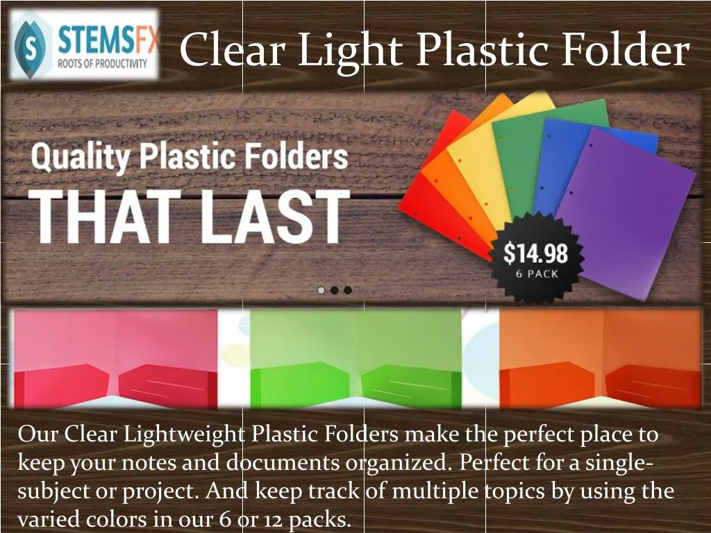 clear light plastic folder