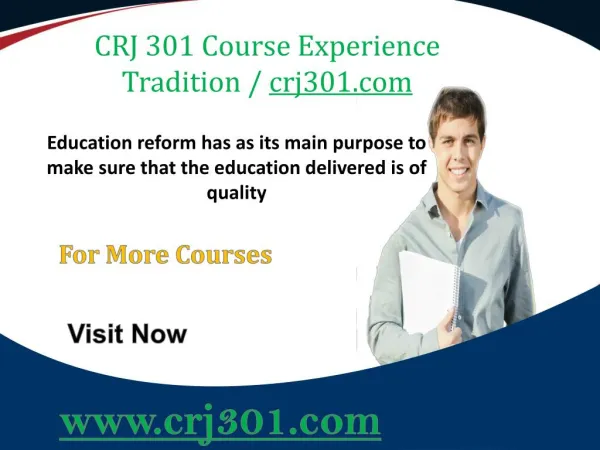 CRJ 301 Course Experience Tradition / crj301.com