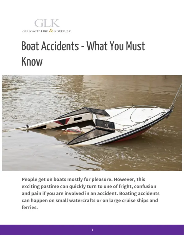 Boat Accidents - What You Must Know