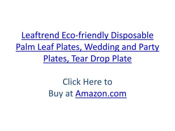 Leaftrend Eco-friendly Disposable Palm Leaf Plates, Wedding and Party Plates, Tear Drop Plate