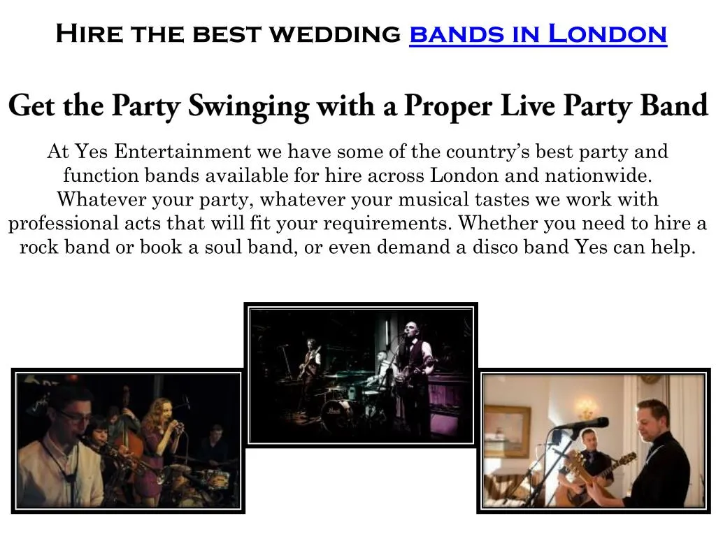 hire the best wedding bands in london