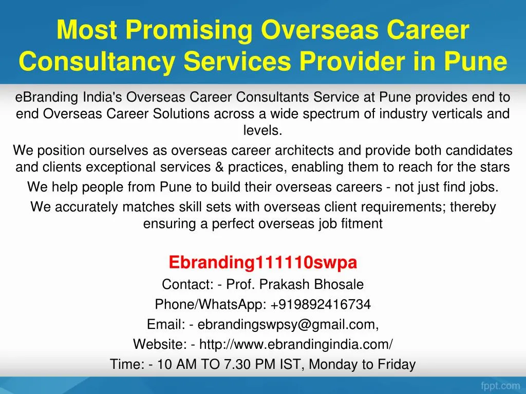 most promising overseas career consultancy services provider in pune