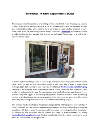 JBWindows: - Window Replacement Services