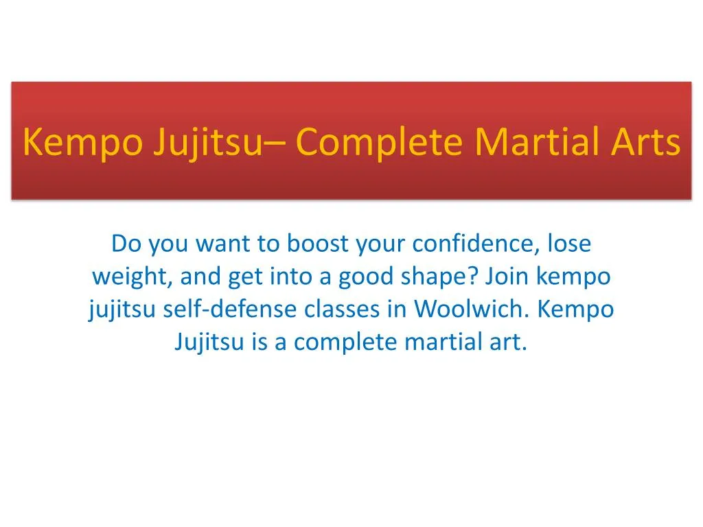 kempo jujitsu complete martial arts