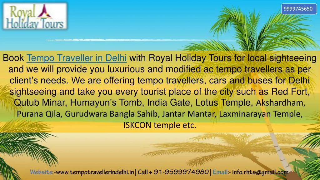 book tempo traveller in delhi with royal holiday