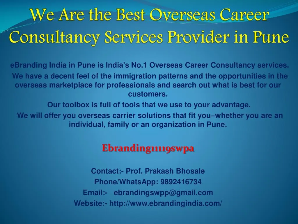 we are the best overseas career consultancy services provider in pune