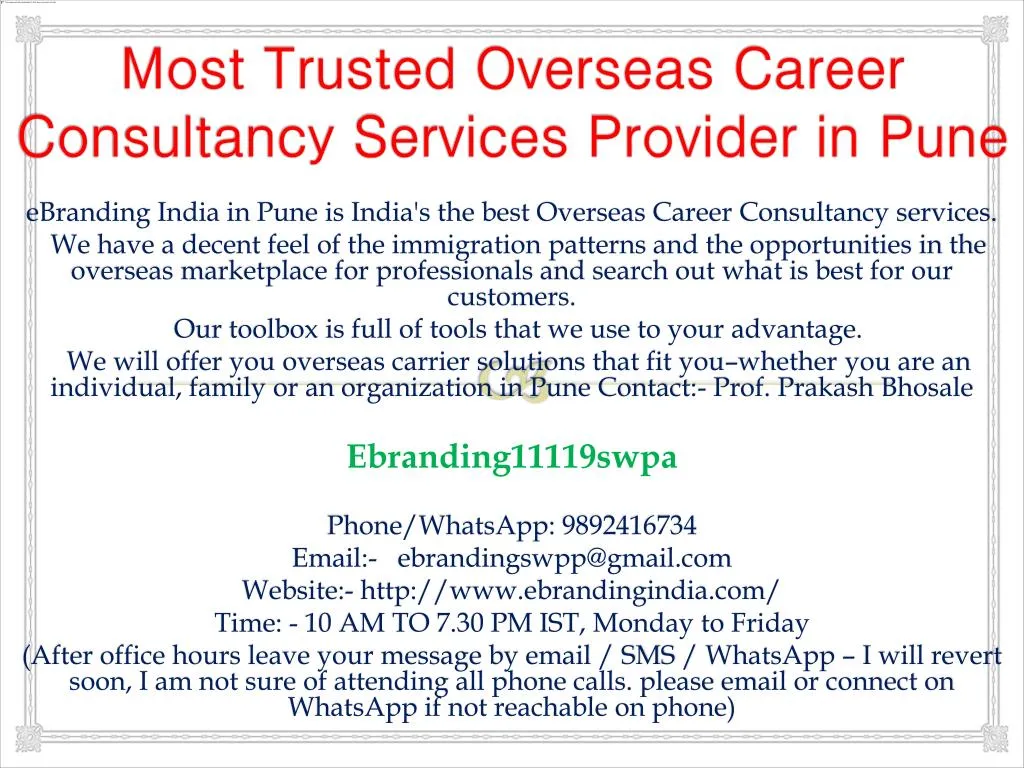 most trusted overseas career consultancy services provider in pune