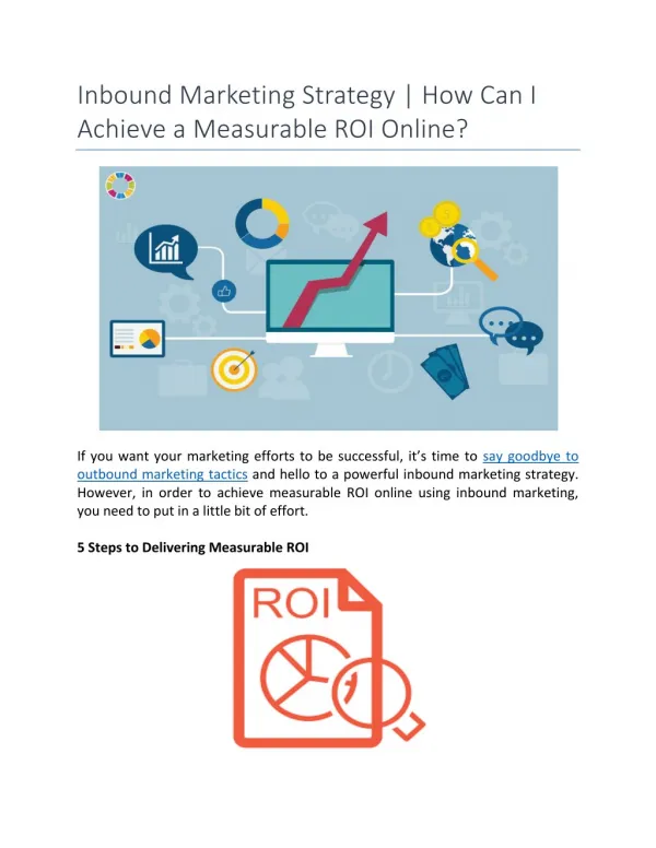 Inbound Marketing Strategy | How Can I Achieve a Measurable ROI Online?