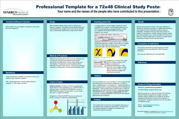 Professional Template for a 72x48 Clinical Study Poster Presentation Your name and the names of the people who have cont