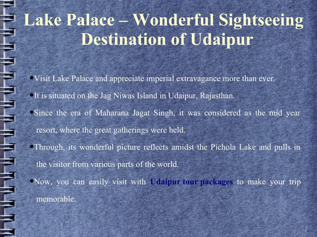 lake palace wonderful sightseeing destination
