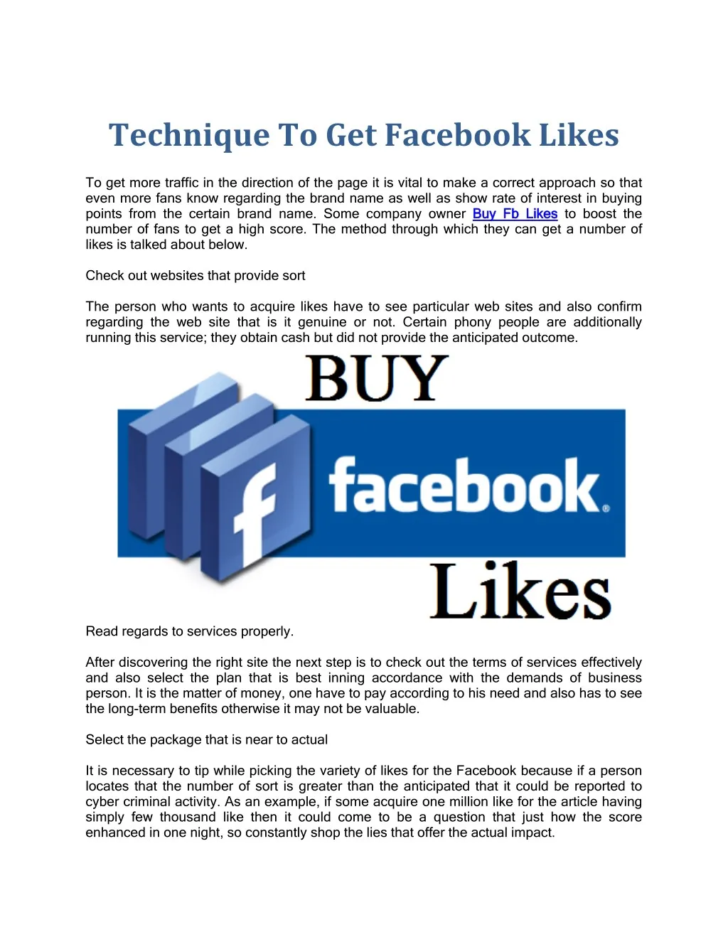 technique to get facebook likes