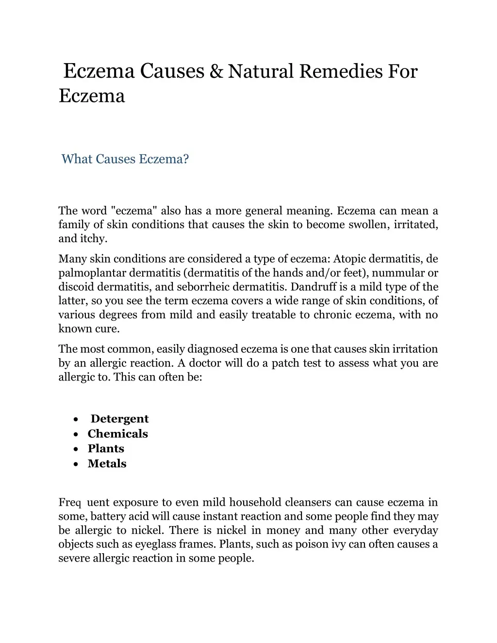 eczema causes natural remedies for eczema