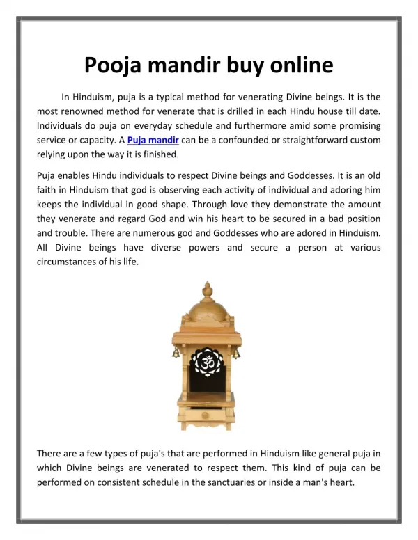Pooja mandir buy online