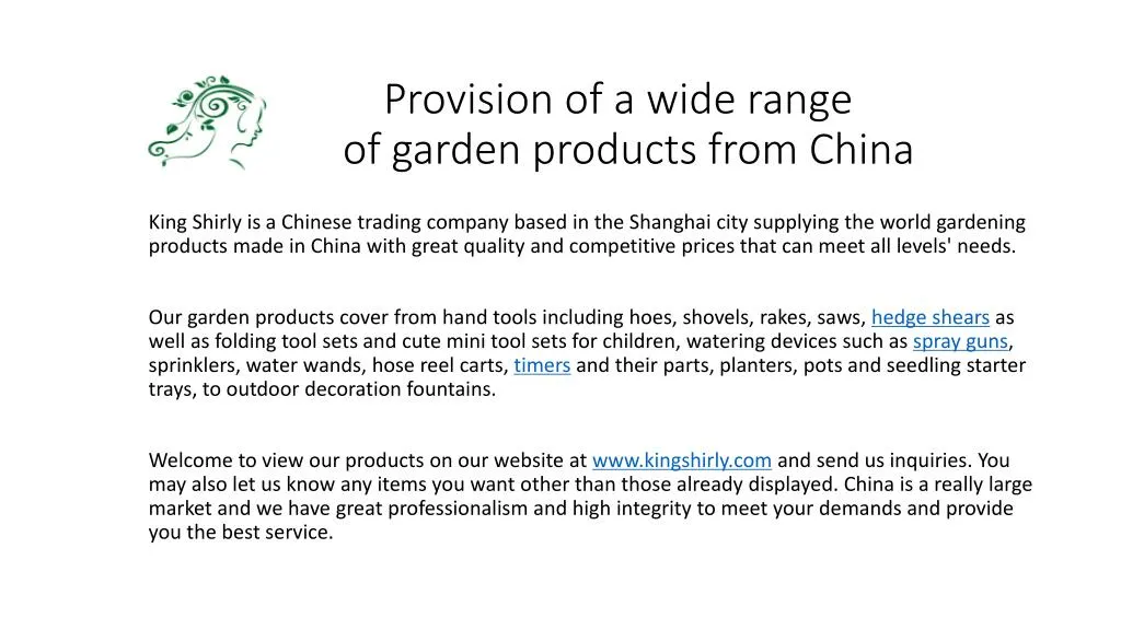 provision of a wide range of garden products from china