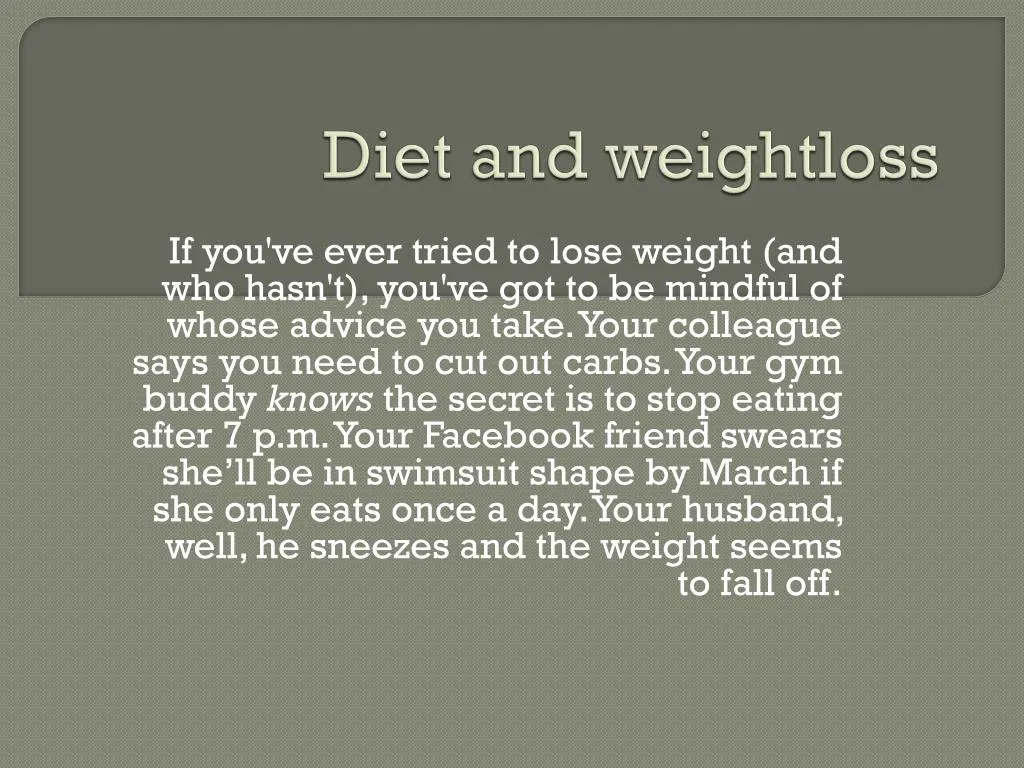 diet and weightloss