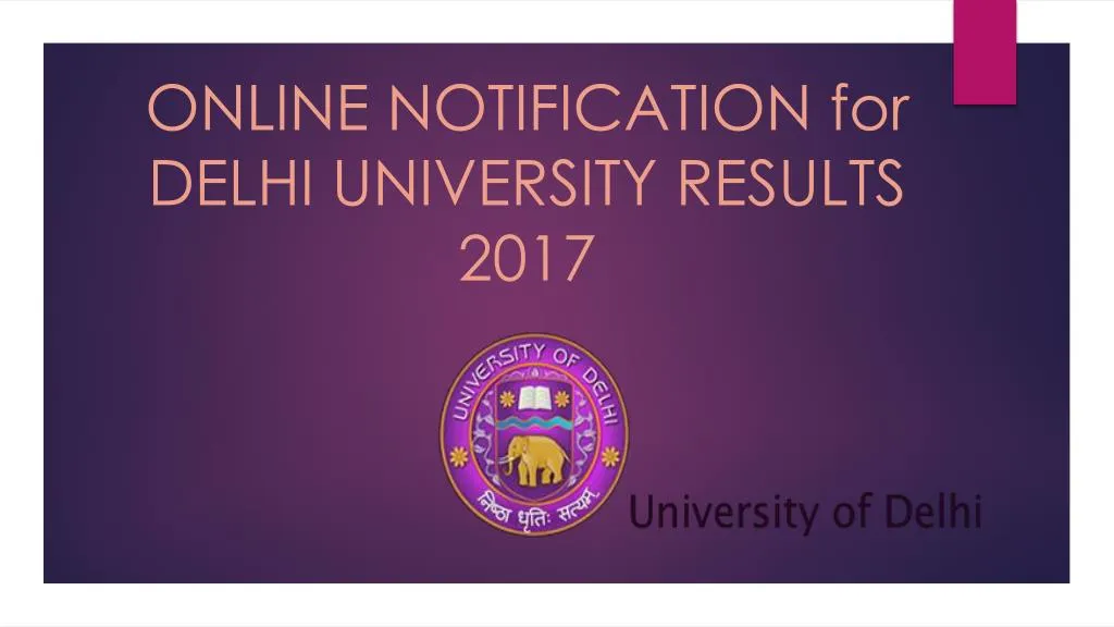 online notification for delhi university results 2017