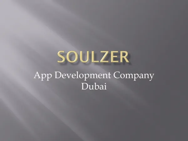 Soulzer - App Development Company Dubai