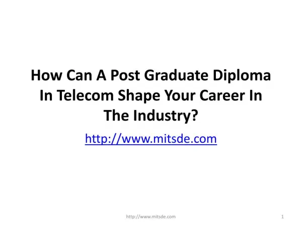 How Can A Post Graduate Diploma In Telecom Shape Your Career In The Industry? | Telecom Management courses in India