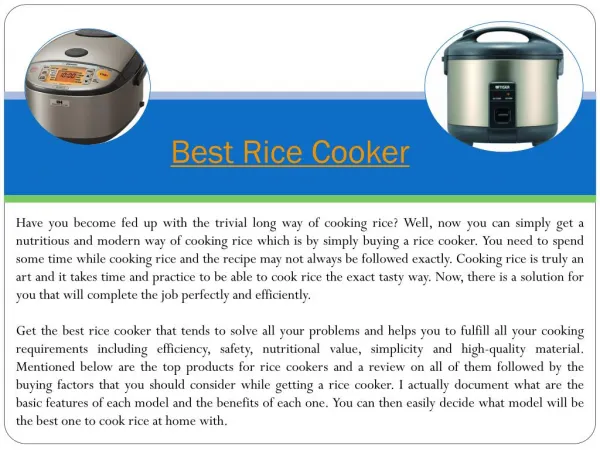 Best Rice Cooker