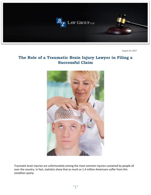 The Role of a Traumatic Brain Injury Lawyer in Filing a Successful Claim