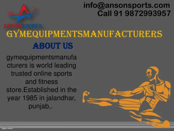 Anson Sports - Gym Equipment Manufacturer