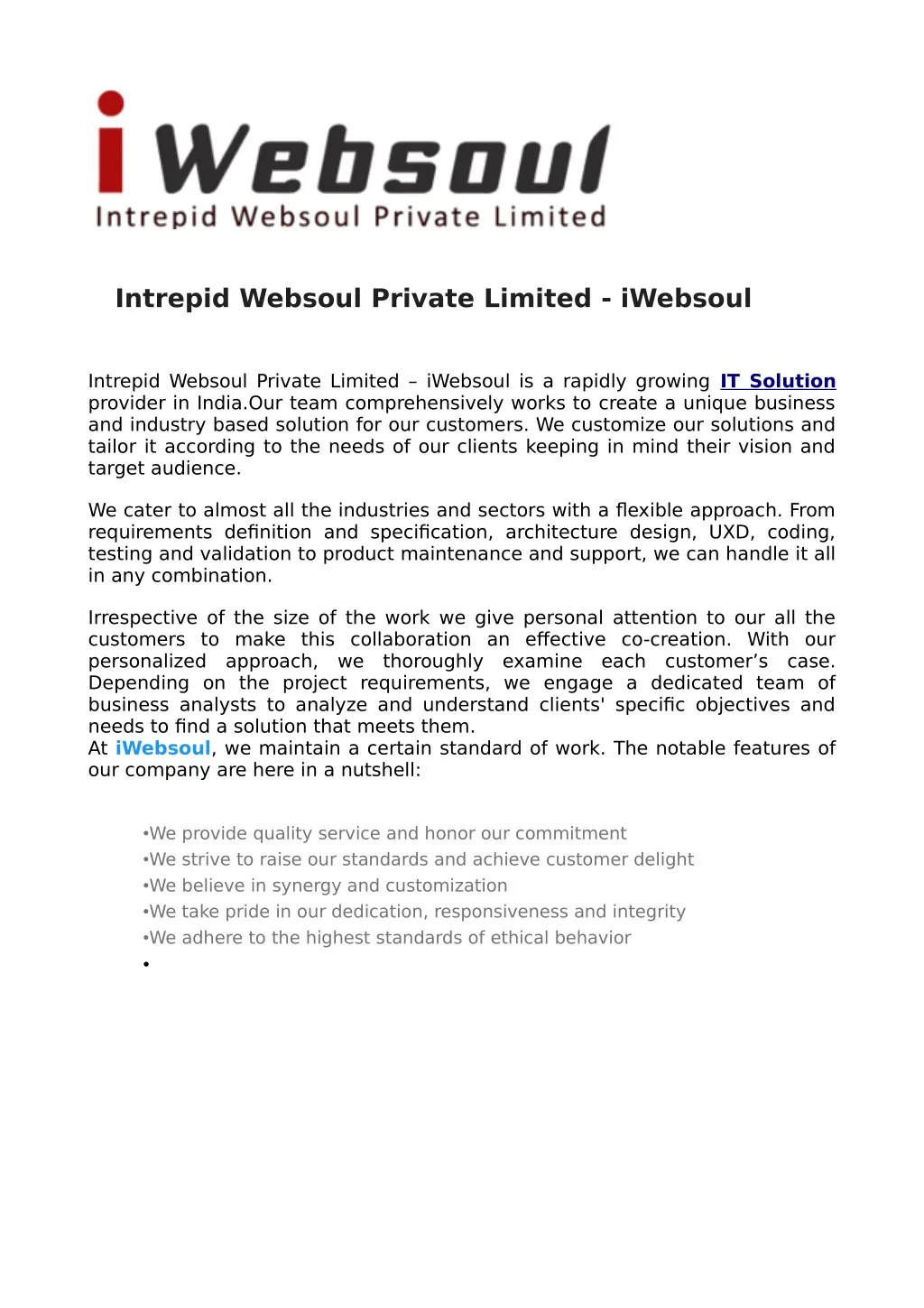intrepid websoul private limited iwebsoul