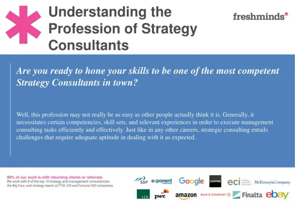 Understanding the Profession of Strategy Consultants