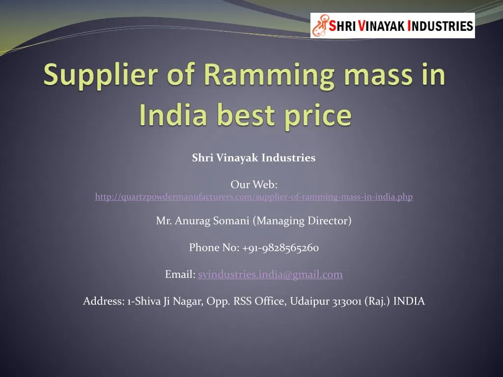 supplier of ramming mass in india best price